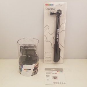 Action Camera Bundle ACTIVEON CX Camera Selfie Stick 8 GB Micro SD Card